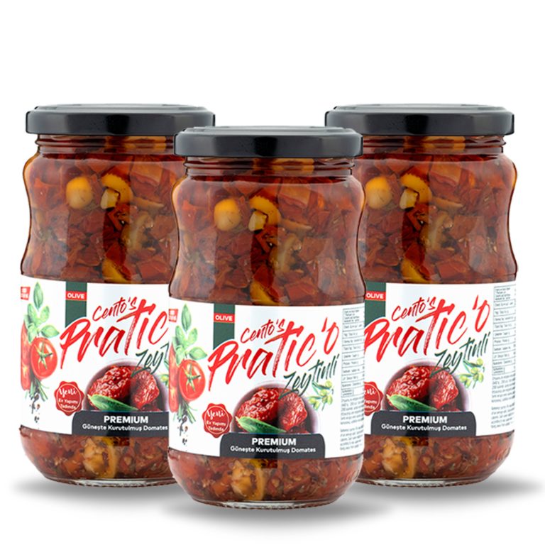 Güneşte Kurutulmuş Domates 3 lü Set (Zeytinli)
